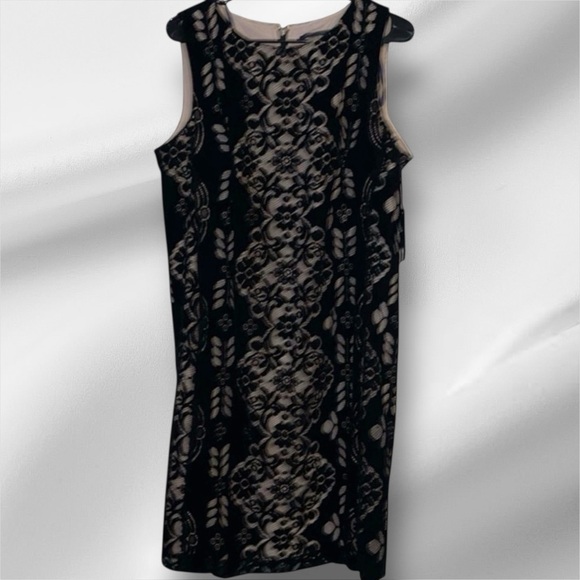 ‼️NWT:TOMMY HILFIGER SHEATH LACE SLEEVELESS ROUND NECK DRESS - Picture 4 of 14